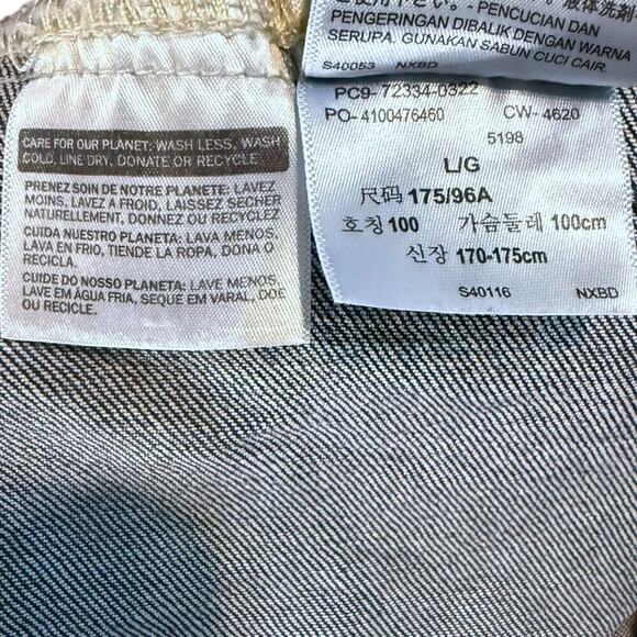 Levi’s Denim Jacket Mens Medium Wash Stretch Trucker Cowboy Size L - Picture 8 of 9